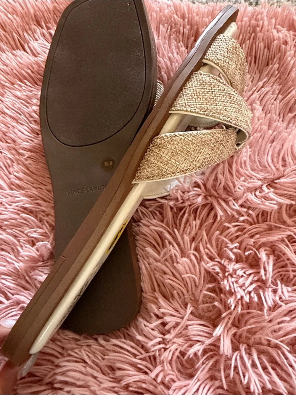 Vince Camuto slide sandals.